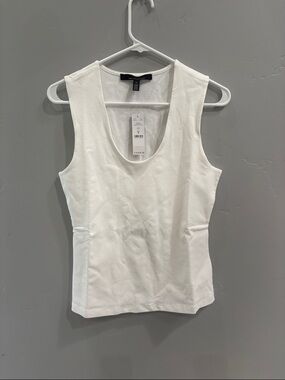 White House Black Market White Scoop Neck Tank Top